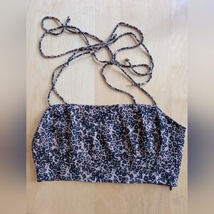 Wilfred | Aritzia Penelope Camisole Cheetah Print Strappy Tie Crop Top, Size L